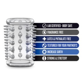 Kraća navlaka i prsten za penis od silikona 330219-4